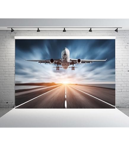 Loccor 15x8ft Fabric Aircraft Cockpit Backdrop Airplane Sky Flying Cockpit Inside Background For Pilot Kids Portrait Photo Shoot Airplane Flight Theme Party Decorations Photo Props - View #10