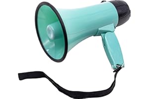 BEMLDY Portable Megaphone Bullhorn 20 Watt Power with Built-in Siren/Alarm-Adjustable Volume -Strap Powerful and Lightweight