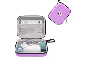 Klawdsky Carrying Case for Portable Nebulizer, Travel Medical Bag, Hard Emergency Medical Bag for Inhaler Spacer Case for Adults(Bag Only) (Purple)