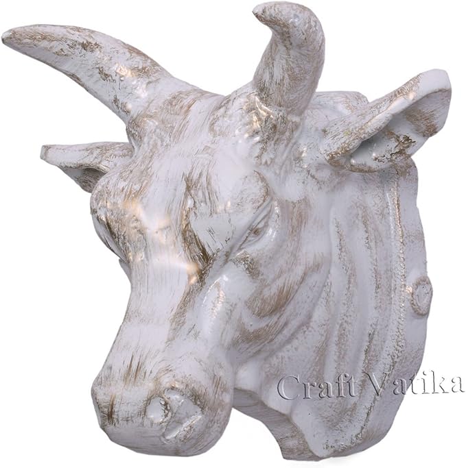 craftvatika Large Cow Metal Head Wall Hanging Sculpture Vintage