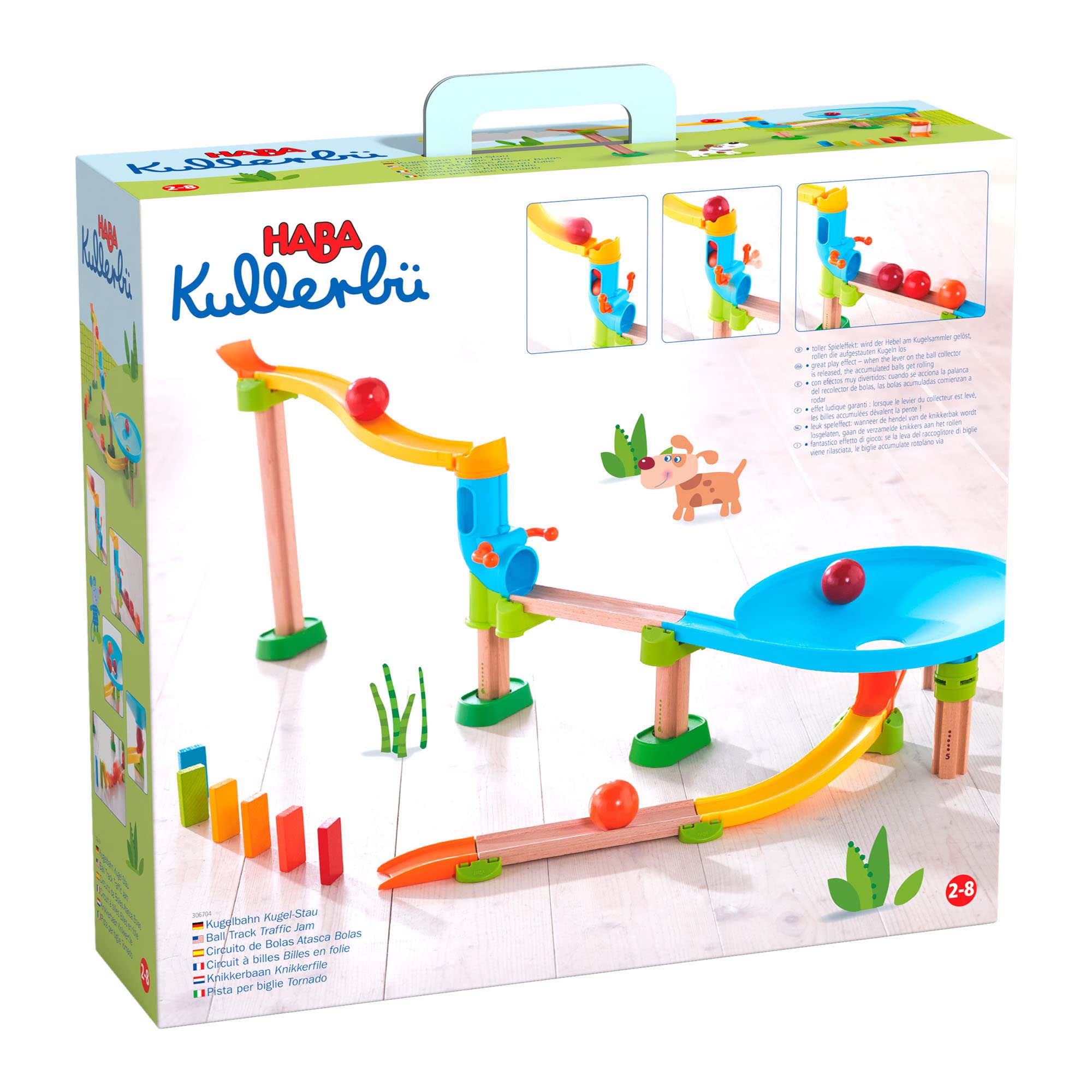 HABA Kullerbu Traffic Jam Ball Track 33 Piece Set with Funnel