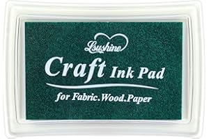 LSUSHINE Craft Ink Pad for Rubber Stamps, Paper, Wooden, Fabric, Scrapbooking, Non-Toxic Finger Ink Pads for Kids (Blackish Green)