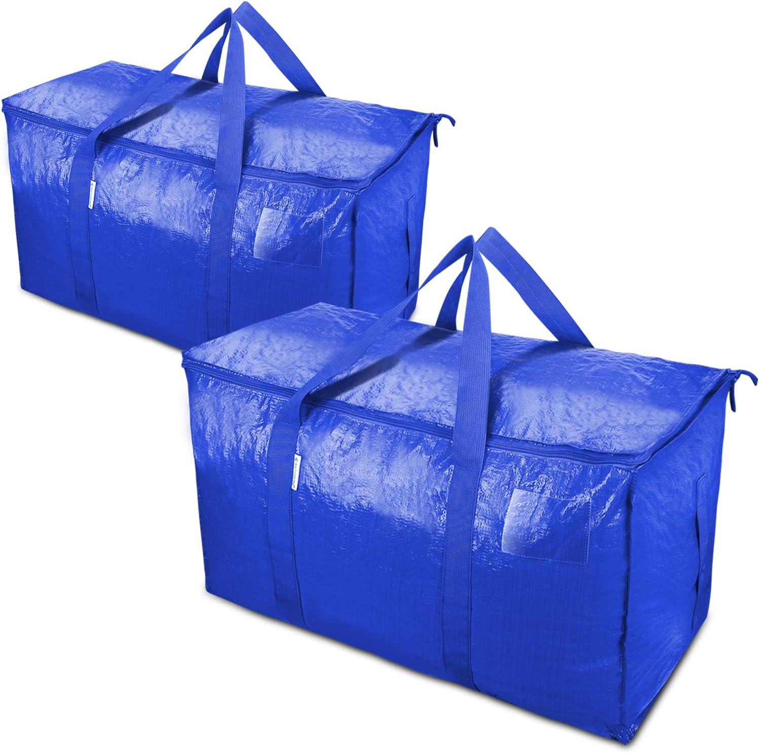 TICONN 2 Pack Extra Large Moving Bags with Zippers & Carrying Handles, Heavy-Duty Storage Tote for Space Saving Moving (Blue): Home & Kitchen