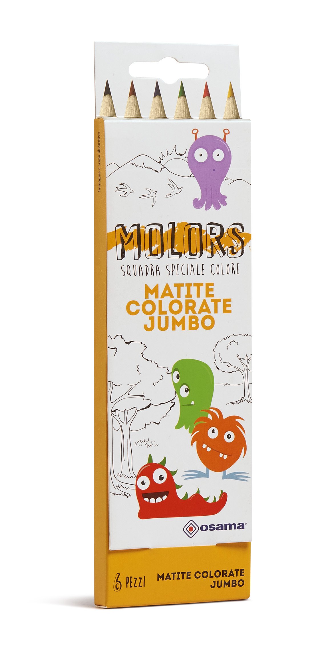OSAMA Ow 12029 Jumbo Colourful Pencils (Pack of 6)