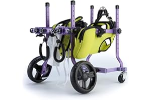 Luocute Dog Wheelchair for Back Legs, Adjustable Lightweight Doggy Hind Leg Cart with 4 Wheels and Breathable Mesh, for Small