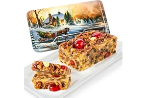 Beatrice Bakery Co. Original Fruitcake in Holiday Tin, Grandma's Old Fashioned Fruit and Nut Freshly Made, Brandy, Bourbon and Rum Fruitcake, Est. 1917 (16 oz Tin)