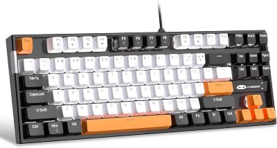 MageGee 75% Mechanical Keyboard 87 Keys Yellow Linear Switch White LED Backlit
