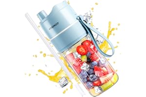 VIVIDMOO Portable Blender, Shakes and Smoothies Personal Blender, 16 Oz Portable Smoothie Blender, 5000mAh Portable Blender Rechargeable, Fresh Juicer Personal Blender, BPA-Free Smoothies Blender (Blue)