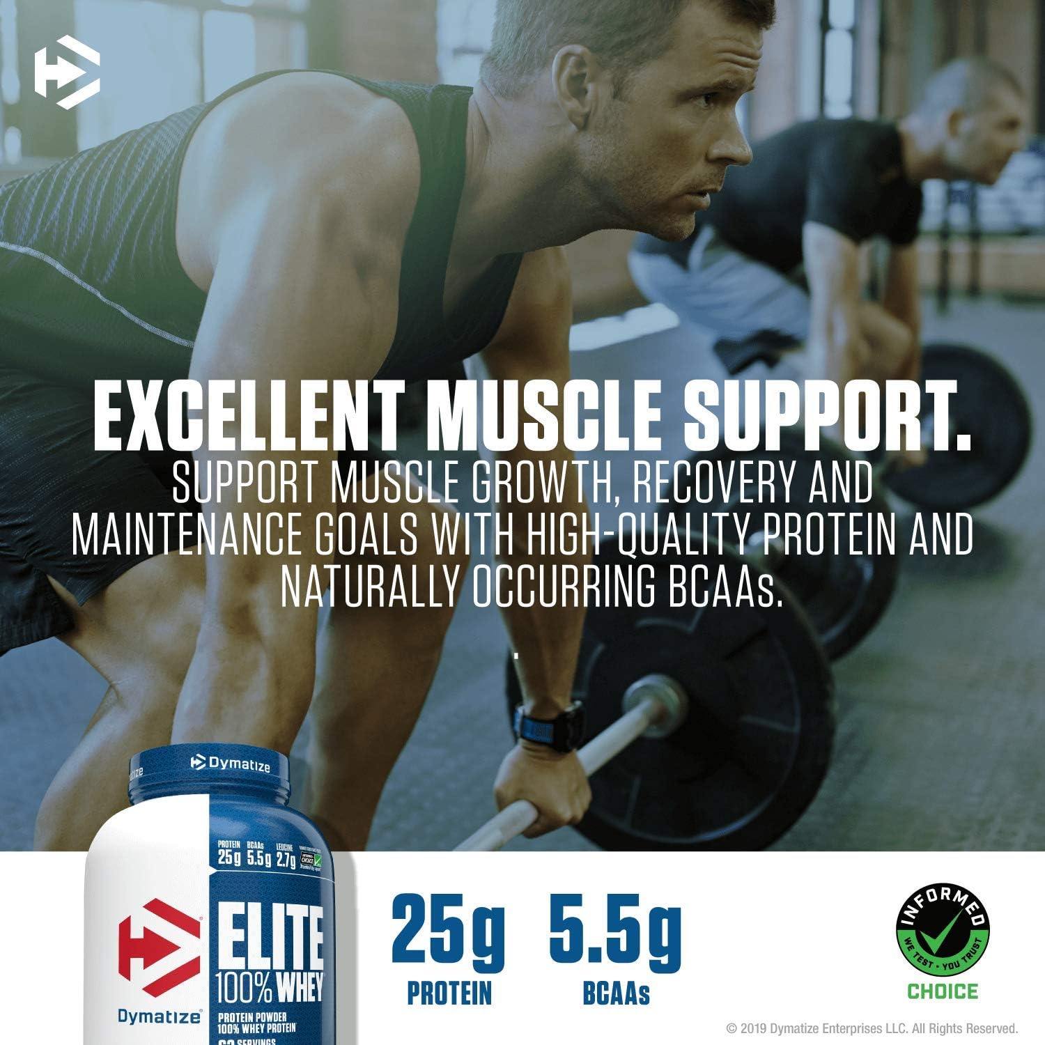 Dymatize Elite 100% Whey Protein Powder, Take Pre Workout or Post Workout, Quick Absorbing & Fast Digesting, Rich Chocolate, 5 Pound: Health & Personal Care