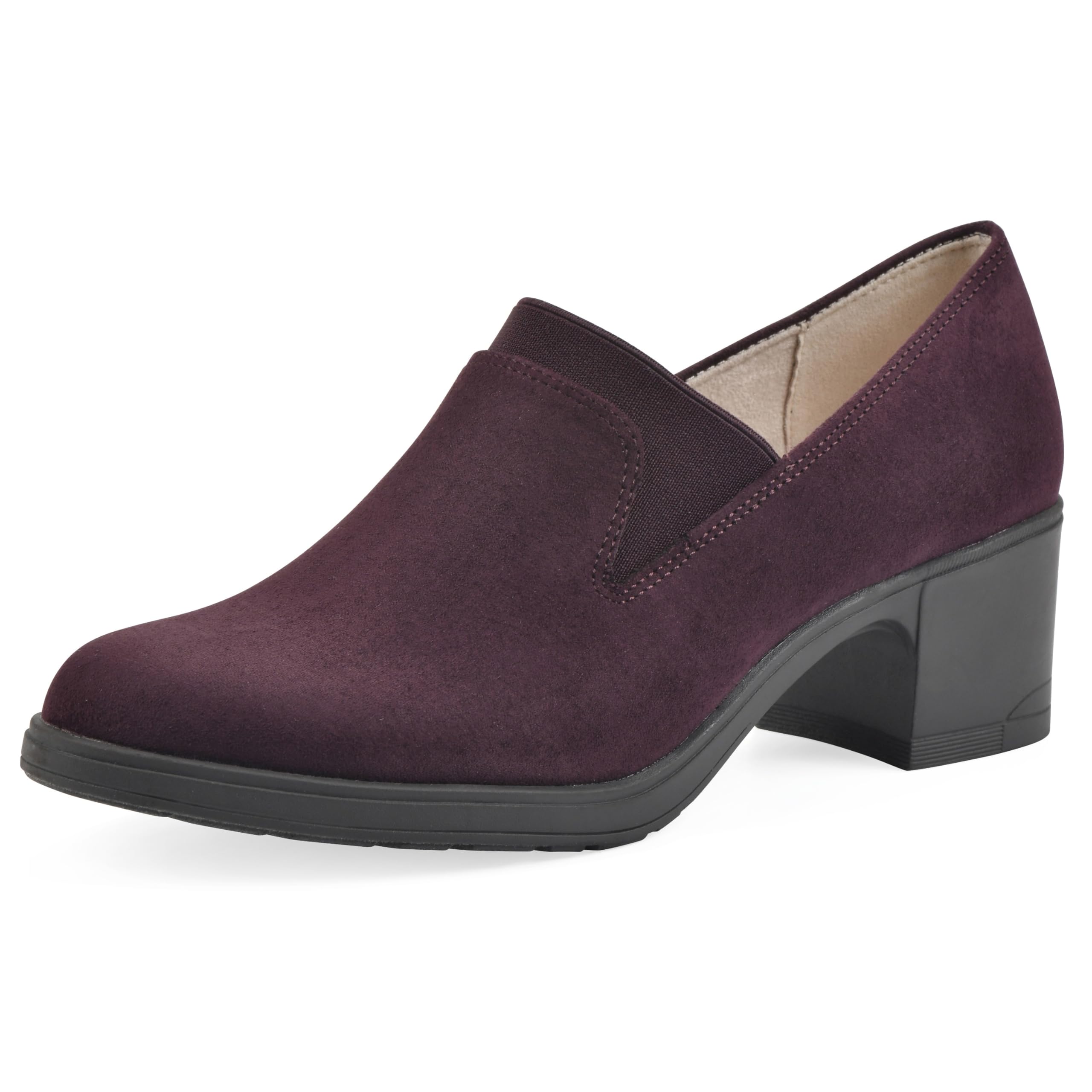 CLIFFS BY WHITE MOUNTAIN Women’s Hunton Cushioned Heeled Shootie, Burgundy/Suedette, 8 W