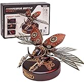 ROKR 3D Puzzles for Adults Electric Insect Metal Model Building Kit Desk Toys Hobby Kit for Adults Gift for Teens (Rhinoceros Beetle)
