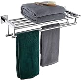 KOKOSIRI Bathroom Towel Rack Towel Holder 20 Inch Towel Shelf with Double Towel Bars Wall Mounted SUS 304 Stainless Steel, Polished Chrome, B6005CH-L20