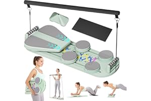 PRUINKLE Pilates Reformer Set - Foldable Sliding Reformer, Pilates Board for Home Workout, Portable Abdominal Core Trainer Pilates Reformer Board - Full Body Workout Equipment for Home