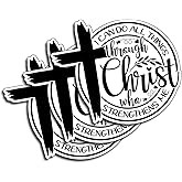 (3PCS) I Can Do All Things Through Christ Who Strengthens Me Sticker – Waterproof Vinyl Christian Decals with Bible Verse Faith-Inspired Aesthetic Stickers for Laptops, Water Bottles, Phones (3X2.8)