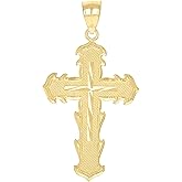 Jewels By Lux 10kt Yellow Gold Unisex Cross Religious Charm Pendant