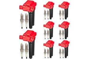 SYKRSS Set of 8 Ignition Coil Pack UF504 and Iridium Spark Plugs LZFR5CI-11 16 Pack Compatible with Dodge Challenger Charger Durango Grand Cherokee Ram 1500 2500 3500 Aspen 300 5.7L V8