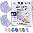 Dr. Frederick's Original Moisturizing Fuzzy Heel Socks - 2 Pairs - Cozy Gel-Lined Sleep Socks for Women & Men - Soothes Dry, Cracked Feet - Heel Repair - Lilac Leisure