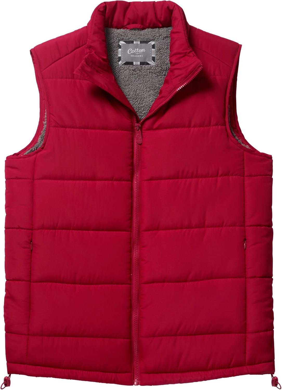 Cotton Traders Unisex Zip Up Fleece Lined Padded Gilet Redcurrant S
