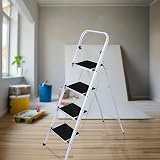 BARGAINS-GALORE Foldable 4 Step Steel Ladder Non Slip Treads Safe Home view 2