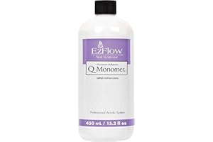 EZFlow Q Monomer Acrylic Nail Liquid - Acrylic Liquid Monomer for Strong Nails Extensions, Nail Enhancement & Sculpting, DIY Salon At-Home Use, 15.2 fl oz