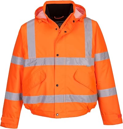 Portwest S463 Hi-Vis Winter Bomber Jacket EN342 Waterproof Orange S