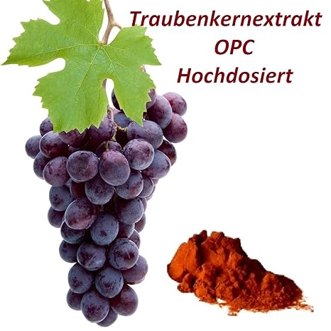 180 Kapseln Traubenkernextrakt 380 mg reines OPC 95% plus natürliches Vitamin C Bio Camu Camu 100% rein ohne Zusatzstoffe im 