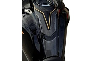 Resin Bike Motorcycle 3D Stickers Compatible with Suzuki V-Strom 650 XT ABS 2020 2021. Tank Protector Protection from Bumps and Scratches. Resin Stickers - Black and Gold - Made in Italy