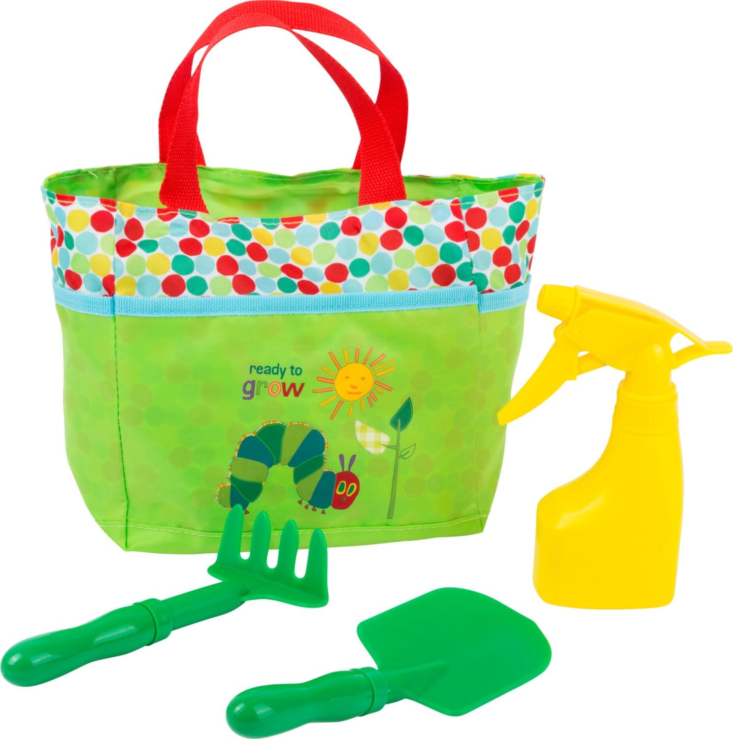 Small Foot 11172 Very Hungry Caterpillar Garden Bag with Shovel, Rake and Spray Bottle