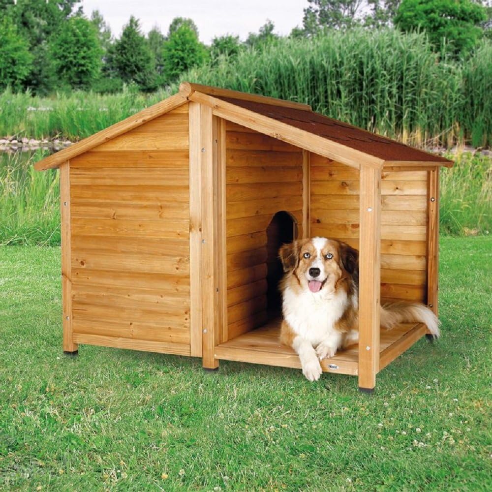 Wooden Dog Kennel Log Cabin Style (Medium/Large) Amazon.co.uk Pet