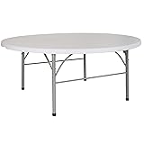Flash Furniture Stonewall 6' Round Plastic Folding