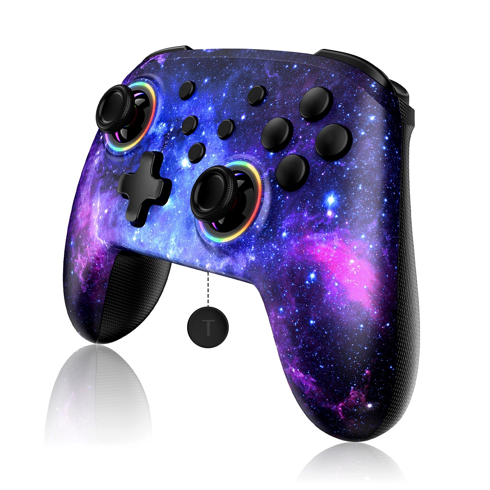 NexiGo Wireless Controller (No Deadzone) for Switch 2 and Switch, Bluetooth Controllers for Nintendo Switch with Vibration, Motion, Turbo and LED Light (Cosmic Nebula)