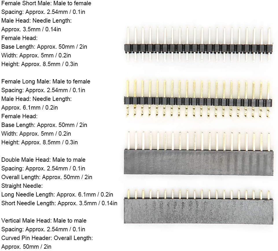 20Pcs 40 Pin 2.54mm Male to Female Pin Headers 40 Pin Header Strip (2.54mm / 0.1in) Computer Breadboard Connector for Raspberry Pi Zero W - Image 4