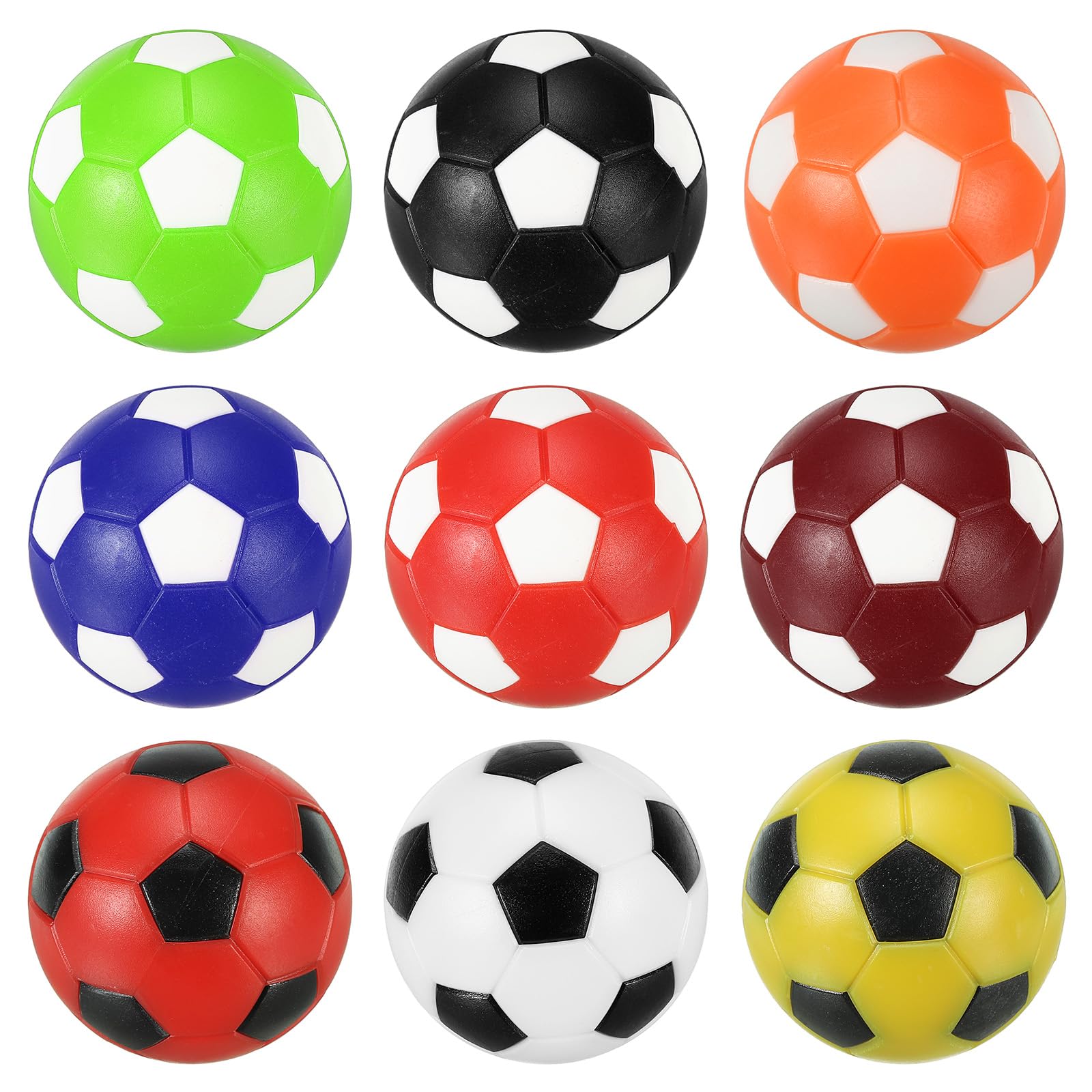 PATIKIL Foosball Table Balls 36mm, 9Pcs Table Soccer Game Replacement for Home Room Foosball Tabletop Game, Multicolored