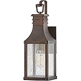 Hinkley Beacon Hill Single Light Wall Mount Outdoor Lantern, Aluminum, Clear Seedy Glass Panes, Old World Charm, Blackened Co