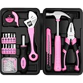 DEKOPRO 86PCS Pink Tool Set Household DIY Tool Kit for Women with Storage Toolbox, Small Compact Hand Tool Box Set for Home Use, DIY, Apartment, Office &amp; Home Repair