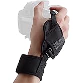USA GEAR DualGRIP Professional Grip Camera Wrist Hand Strap with Neoprene Design and Metal Plate - Compatible with Canon, Fujifilm, Nikon, Sony, and more DSLR, Mirrorless, Point & Shoot Camera (Black)