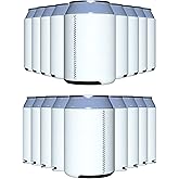 PartyPrints 25 Pack White Blank Neoprene Can Cooler Sleeves, Customizable Bulk Sublimation Neoprene Drink Sleeve, Extra-Thick Collapsible Drink Insulator, Beer Can Coolers