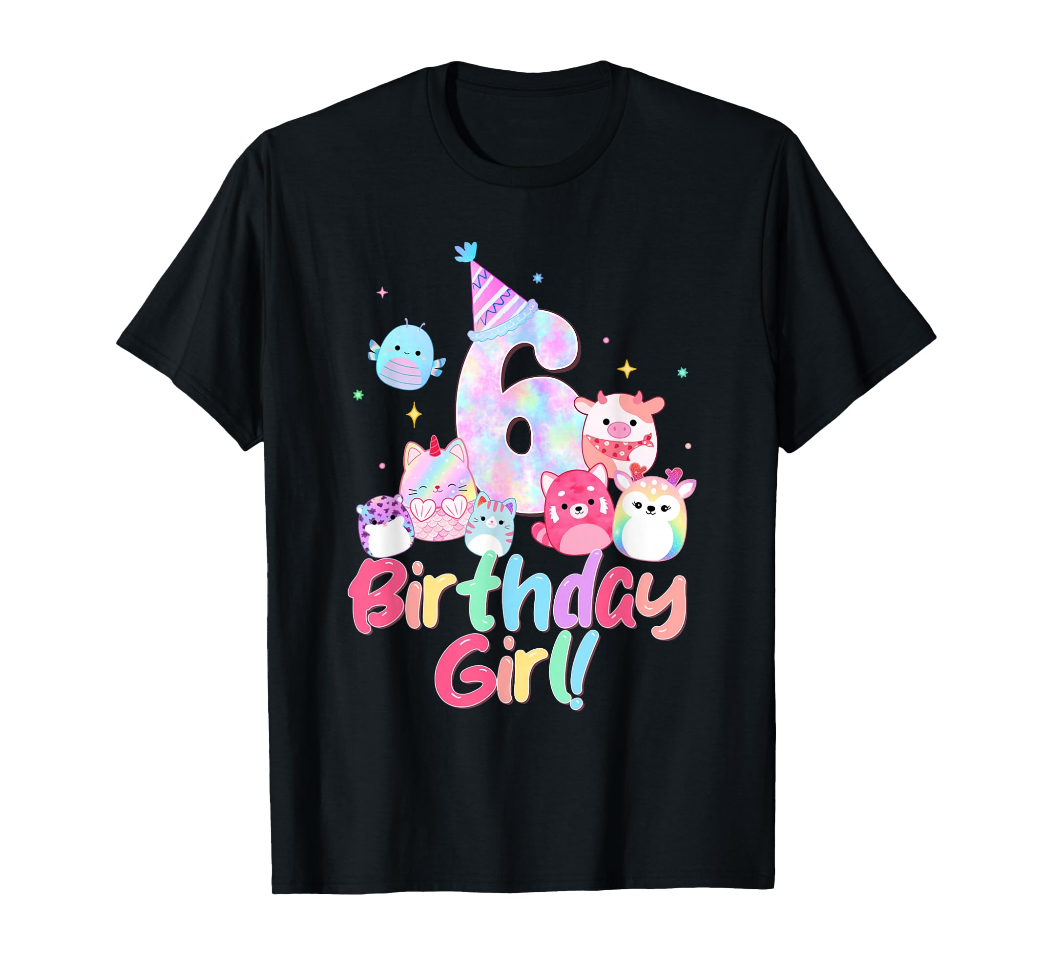 Photo 1 of ** PINK XS
Birthday Girl 6th Birthday Squish Squad Mallow Girls T-Shirt