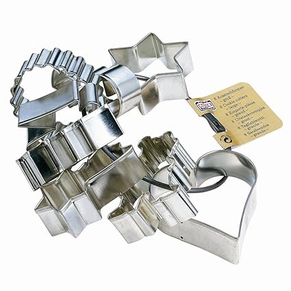 Kaiser Ausstechformen-Ring, groß 8-teilig Weihnachten Starter-Set Ausstecher für Kekse, Plätzchen unterschiedliche Größen