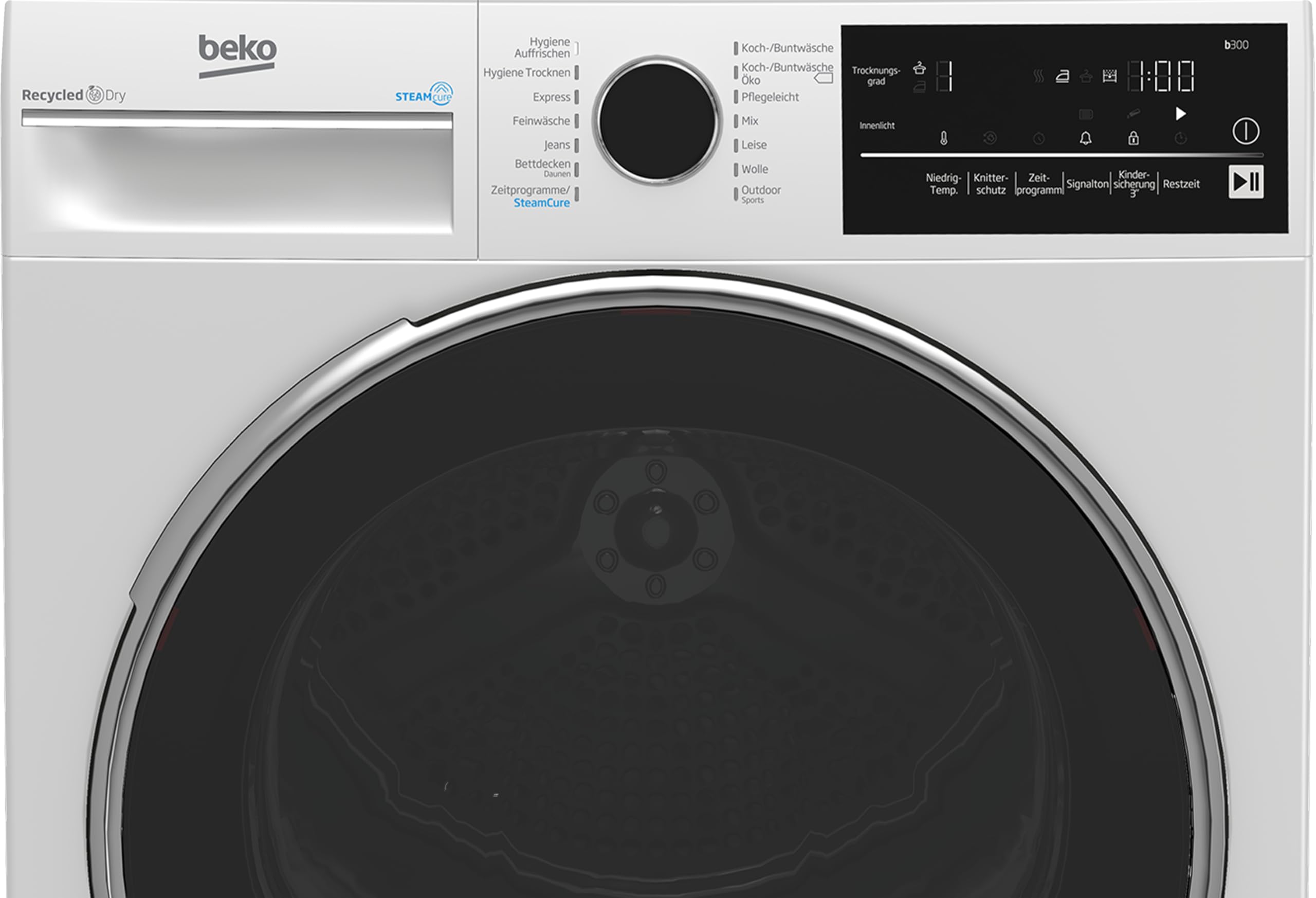 Beko B3T42240S b300 Wärmepumpentrockner, 8 kg, allergikergeeignet, Hygiene Trocknen & Hygiene Auffrischen, SteamCure - Dampffunktion, 14 Programme, Weiß 2