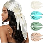 Dolcety Satin Scarf Silk Like Solid Color Head Scarf Square Satin Hair Scarf Bandanas for Wome 27.5“