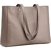 Kattee Women’s Soft Leather Work Tote Shoulder Bag,Large Capacity Designer Satchel Handbags with Luggage Sleeve