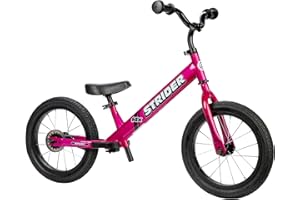 Strider 14x, Pink - Balance Bike for Kids 3 to 6 Years - Includes Custom Grips, Padded Seat, Performance Footrest & All-Purpo