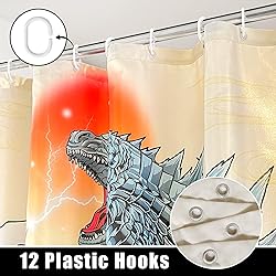 XUXWHWY Cat Riding Whale Vs Dinosaur Monster Shower