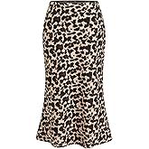 CIDER Leopard Print Midi Skirt Women's Trendy Casual Elastic Waist Skirt 2025 Fall