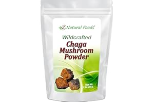 Z Natural Foods Chaga Mushroom Powder - 1 lb - Support Your Immune System Antioxidant Benefits - Steep Like Tea or Add to Smoothies Recipes - Wildcrafted in USA Canada - Raw, Non-GMO