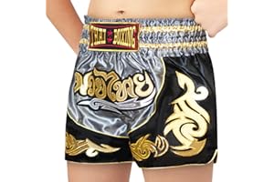 SIAMKICK Youth Muay Thai Shorts for Kids (4 Years - 10 Years) Boxing Kickboxing MMA Training Trunk for Boys and Girls