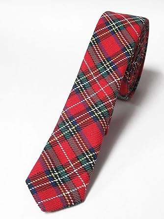 Amazon パンク ロック系ネクタイ タータンチェック ナロータイ