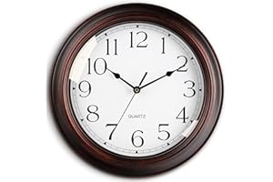 KECYET Wall Clocks Battery Operated Silent Non-Ticking Wall Clock 8.5 Inch Small Vintage Retro Rustic Style Decorative for Kitchen Living Room Home Office (Bronze)