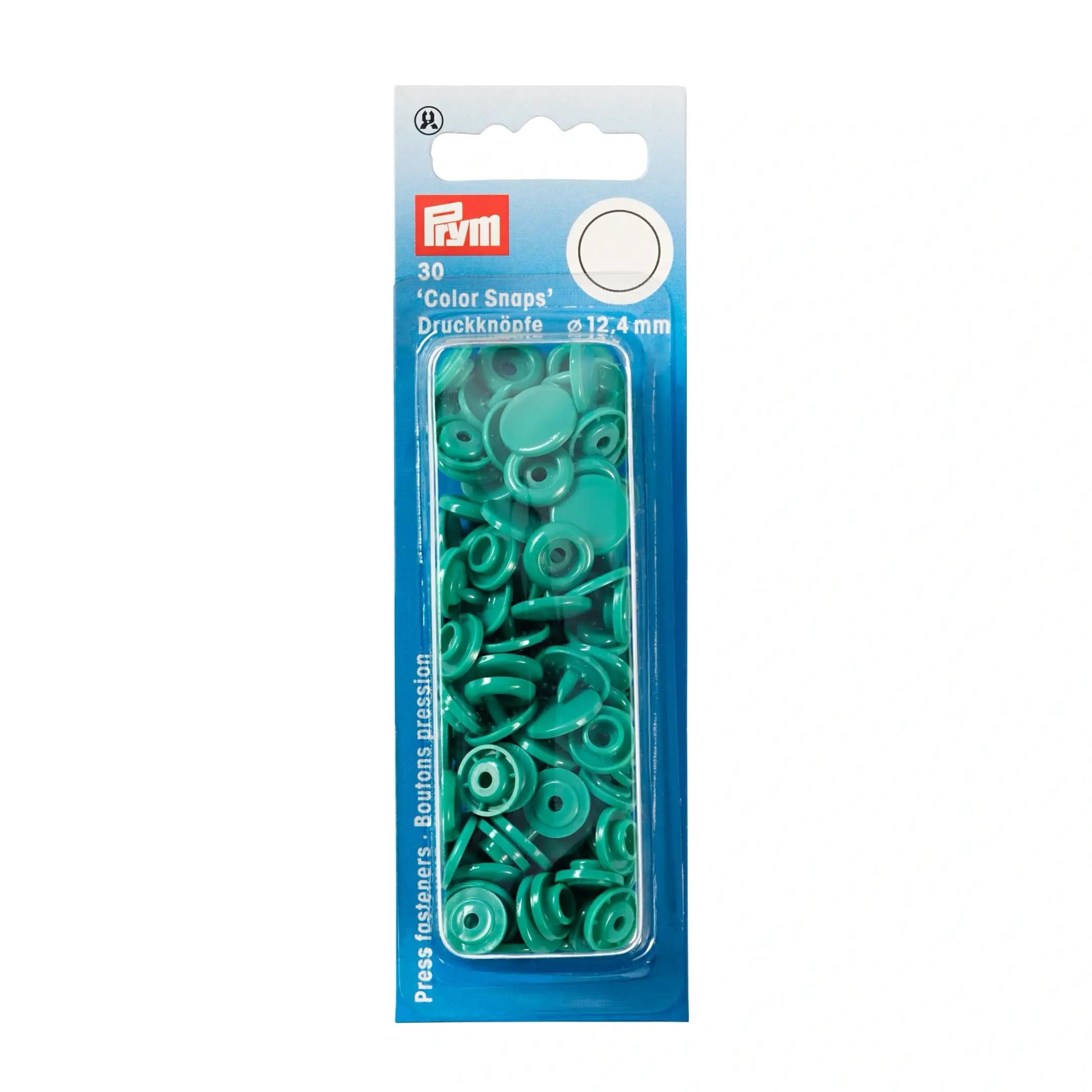 Prym 393129 Sew-Free Popper Color Snaps Round 12.4 mm Green Plastic 12.4 mm PRYM_393129-1